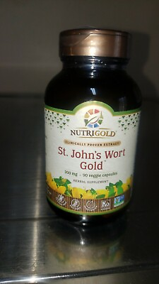 #ad NutriGold Clinically Proven Extract St. John#x27;s Wort Gold 90 Veggie Capsules 300M $14.00