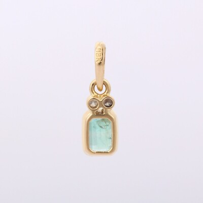 #ad Natural Emerald Gemstone Pendant Green Handmade 14k Yellow Gold Indian Jewelry $306.00