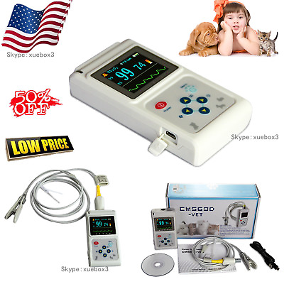 #ad Vet Animal Cat Dog Pulse oximeter tongue ear SPO2 Probe sensor PC Software USA $99.00