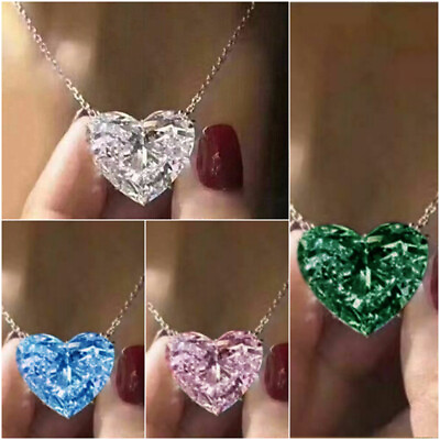 #ad Cubic Zircon 925 Silver Filled Necklace Pendant Fashion Jewelry Wedding Gift C $2.97