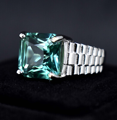 #ad Ceylon Parti Sapphire 48.70 Cts Princess Cut 925 Sterling Silver Wedding Ring $50.99
