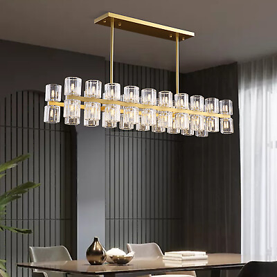 #ad 40 Lights Modern Rectangular Crystal Chandelier Ceiling Pendant Lighting Fixture $367.99
