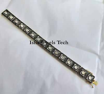 #ad Bracelet Natural Rose Cut Diamond Polki Uncut 925 Sterling Silver Bracelet $249.00