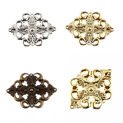 #ad Vintage Filigree Charm Flower Pendant Jewelry Making Connector Diy Crafts 1pack $12.93