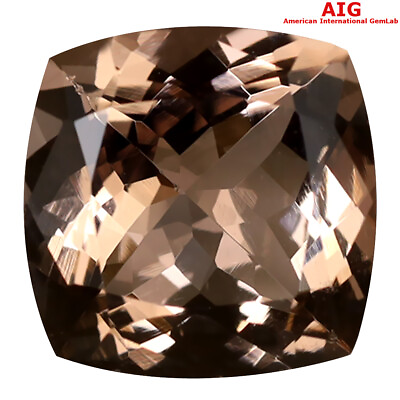 #ad 5.25 ct AIG Certified Gorgeous Cushion Shape 11 x 11 mm Orange Pink Morganite $351.99