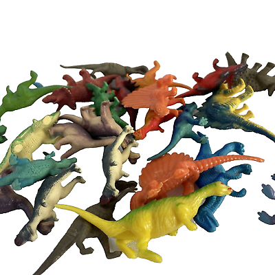 #ad Mini Toy Dinosaurs Set Lot Green Brown Yellow Blue China Random Lot 27 $14.95