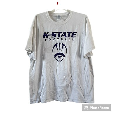 #ad Gildan Kansas State Football White T Shirt Size Extra Large Short Sleeve $9.97