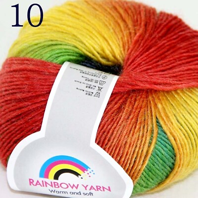 #ad AIPYARN 1BallsX50gr Hand Shawls Rainbow Cashmere Wool Knitting Crochet Yarn 10 C $7.49