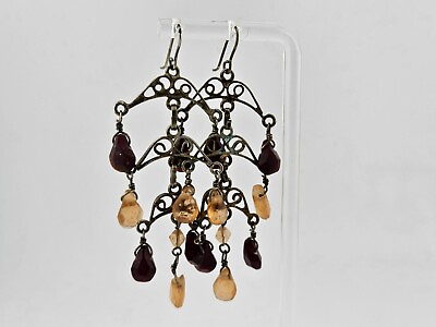#ad Vintage Estate FASHION JEWELRY Dangle Earrings 3 INCHES LONG $20.00