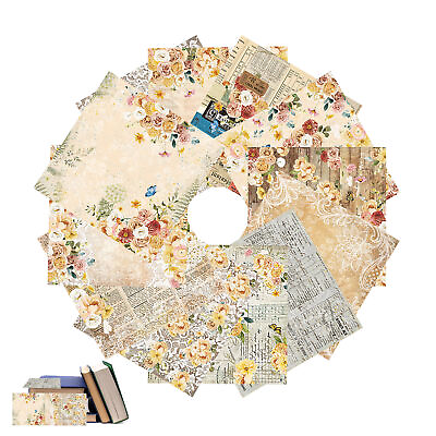 #ad 12 Sheets Of Scrapbook Paper Vintage Journal Scrapbooking Cards DIY Album Crafts $8.82