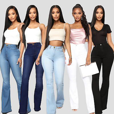 #ad Women#x27;s Trousers High Waist Slim Jeans Casual Fashion Solid Color New $24.64