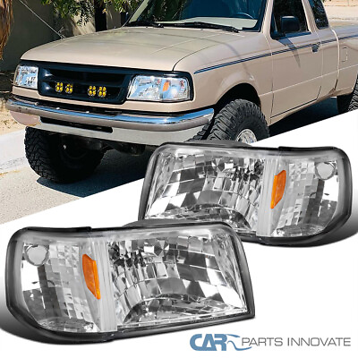#ad Fits 1993 1997 Ford Ranger 1PC Style Clear HeadlightsCorner Signal Lamps LR $88.95