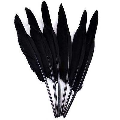 #ad 50pcs Black Feathers 10 12in LongBeautiful Feather for Crafts（26 31CM）Big Siz... $26.65