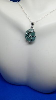 #ad Moss Agate Gemstone Handmade Necklace 18quot; Chain $7.99