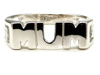 #ad SILVER MUM RING size P 925 STERLING SILVER NEW OTHER SIZES AVAILABLE 3.3g GBP 19.95
