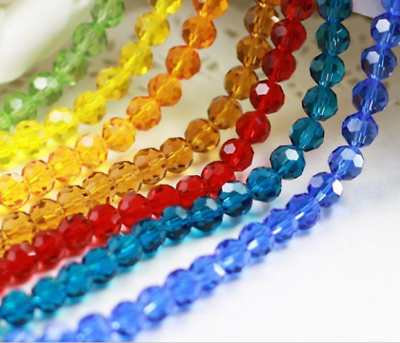 #ad 10pcs 12mm Round glass Crystal Earth Faceted Loose spacer beads $4.70