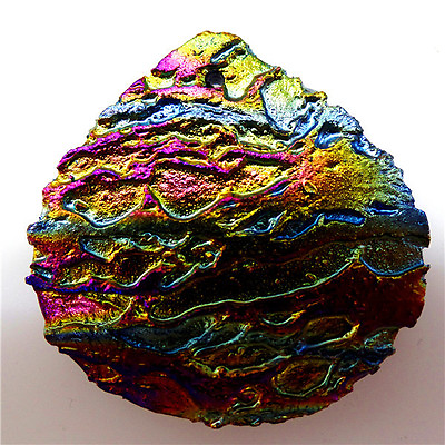 #ad Titanium crystal Agate Druzy Quartz Geode stone Teardrop Pendant Bead 40*40*6mm $7.98
