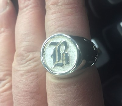 #ad Old English Custom made Initial Ring Solid Sterling Silver 925 Sizes 6 12 $116.00