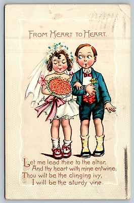 #ad Valentines Day Postcard From Heart To Heart Romance K. Gassaway Tuck Series 113 $10.39