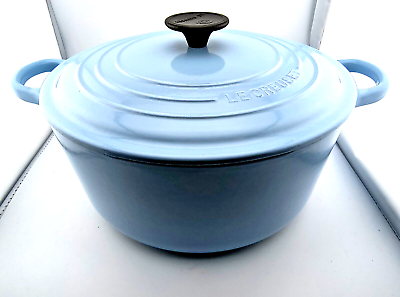 #ad Le Creuset France #26 Baby Blue Cast Iron Round Dutch Oven Casserole With Lid $299.92