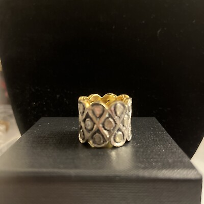 #ad Sterling diamond cigar band ring size 5 $109.00