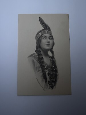 #ad Native American Maiden Print Schlesinger Bros. N.Y Post Card $49.99