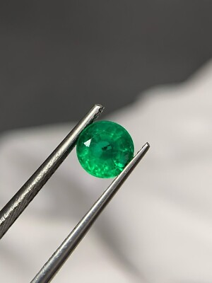 #ad 1.22 Cart 6.2 MM Natural Zambia Emerald Round Cut Loose Gemstone For Jewelry $344.99