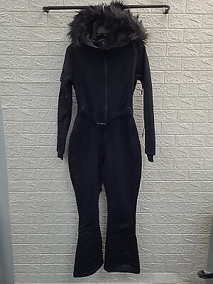 #ad New ASOS 4505 Ski Suit in Skinny Fit Soft Shell Hooded Black Size 8 $99.00