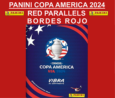 #ad Panini Copa America 2024 RED PARALLEL Stickers. $4.99