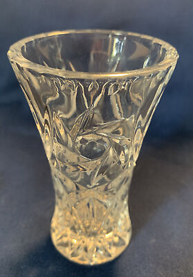 #ad Vintage American Brilliant Clear Cut Glass Crystal Vase 4” $18.99