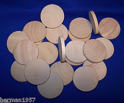 #ad 25 Natural Unfinished HardWood 2quot; Wood Circles Discs Wooden Crafts Game Spacers $12.70