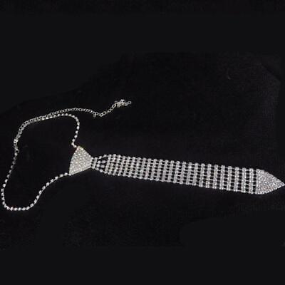 #ad Women Rhinestones Necklace Tie Crystal Chain Necklace Accessories $5.36