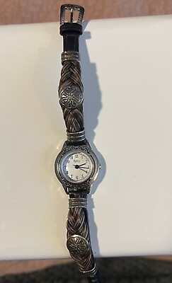#ad Legacy American West Design Sterling Horse Hair Watch Sterling End Caps Buckle $84.99