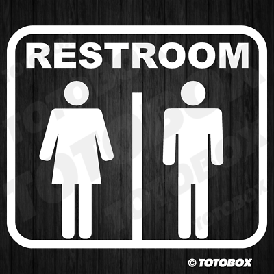 #ad Restroom Bathroom Toilet Sign Sticker Business Store Shop Door Stickers Decal $9.95