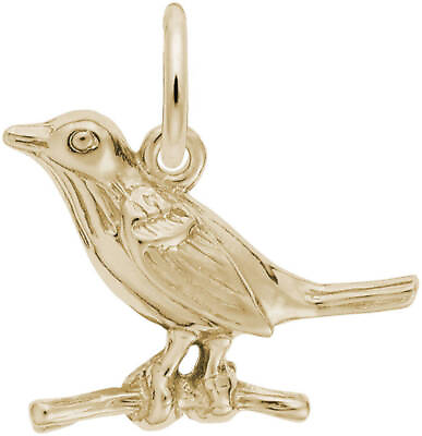 #ad Gold Plated Sterling Silver Robin Charm by Rembrandt $30.00