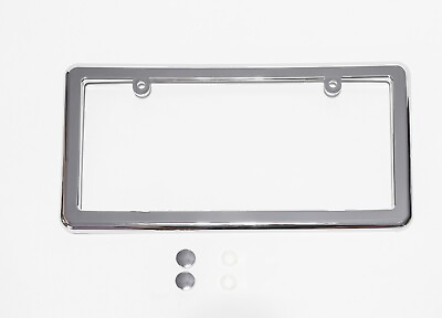 #ad Chrome License Plate Mounting Frame Tag Holder Free 2 Screw Caps New $7.95