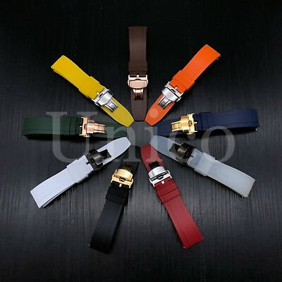 #ad 22 MM Colorful Silicone Rubber Watch Band Strap Fits for Breitling Deployment $15.99