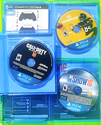 #ad SONY PS4 CALL of DUTY The Show 16 MADDEN 19 3 LOT Nice Codition pq $24.99