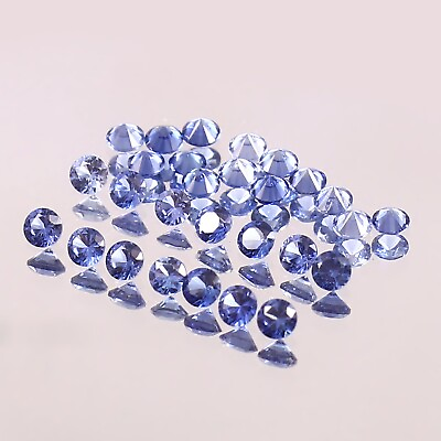 #ad Natural Pastel Blue Montana Sapphire Round Gemstone Diamond Cut Lot 2x2 MM 5 Pcs $42.80