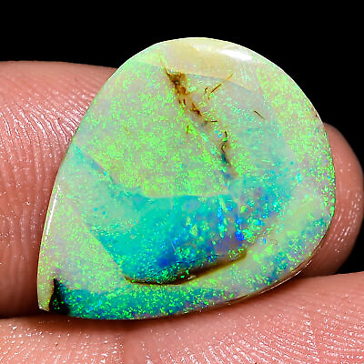 #ad 04.00 Cts. 100% Natural Awesome Monarch Opal Pear 19X15X2 MM Cabochon Gemstone $26.99
