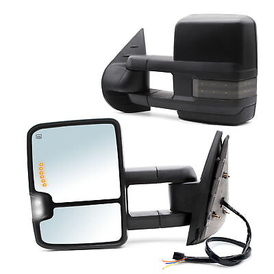 #ad Tow Mirrors fit 2008 2009 2010 2011 2012 Chevy Silverado Power Heated LED Signal $120.99