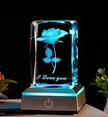 #ad 3D LED Rose Lamp With “I Love You” Engraved. $17.53