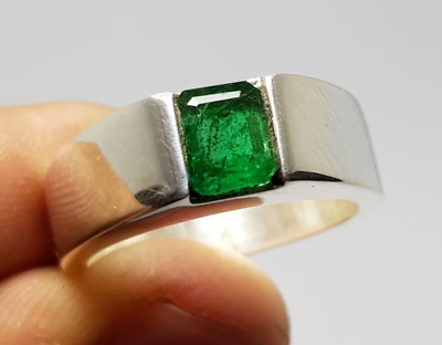 #ad Real Panjsher Afghanistan emerald ring for men Dark green Mens emerald ring gift $230.00