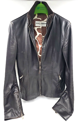 #ad Genuine Rare Vintage Dolce amp; Gabbana Womens Real Leather Jacket IT 46 M $313.49