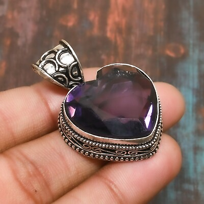 #ad Beautiful Amethyst Gemstone Handmade Jewelry Pendant 1.77quot; $5.99