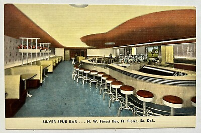 #ad SILVER SPUR BAR Ft. Pierre South Dakota SD Vintage Postcard $3.49