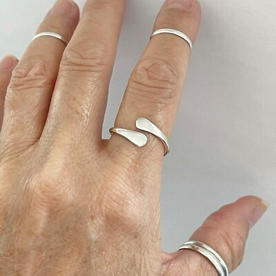 #ad 925 Sterling Silver Wraparound Ring Silver Ring Boho Ring Wrap Ring $7.79