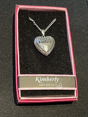 #ad Heart Picture Locket With Love Necklace 16 18quot; Chain Kimberly $9.99