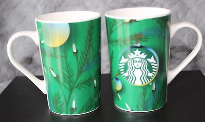 #ad Starbucks Set 11 Oz Coffee Mugs Bone China 2020 Christmas Holiday Winter Lights $12.99