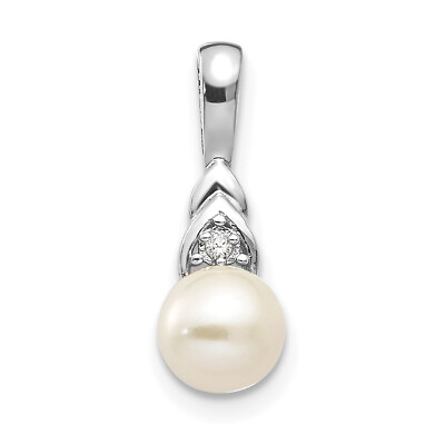 #ad 14k Gold FW Cultured Pearl and Diamond Pendant XBS243 $134.27